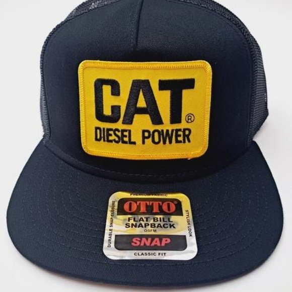 Retro CATDiesel Power Embroidered Patch Flat Bill Trucker Mesh Snapback Cap Hat - Picture 1 of 4